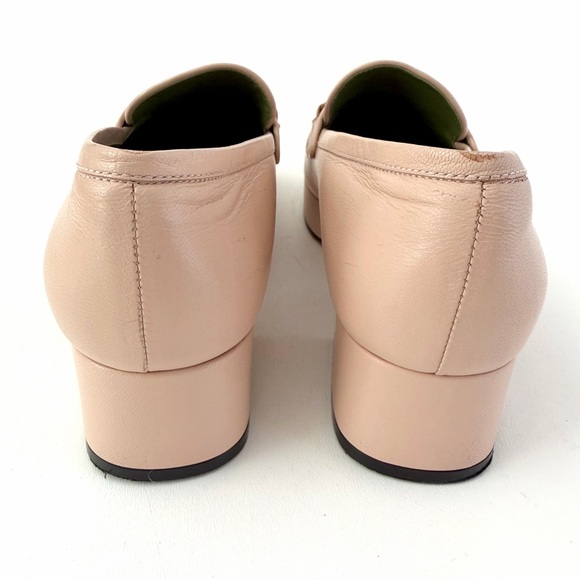 GUCCI || Houdan Blush Leather Horsebit Loafer Pumps Block Heel EU 40.5 - Picture 9 of 16